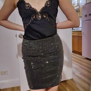 Elegant Black and Silver Skirt